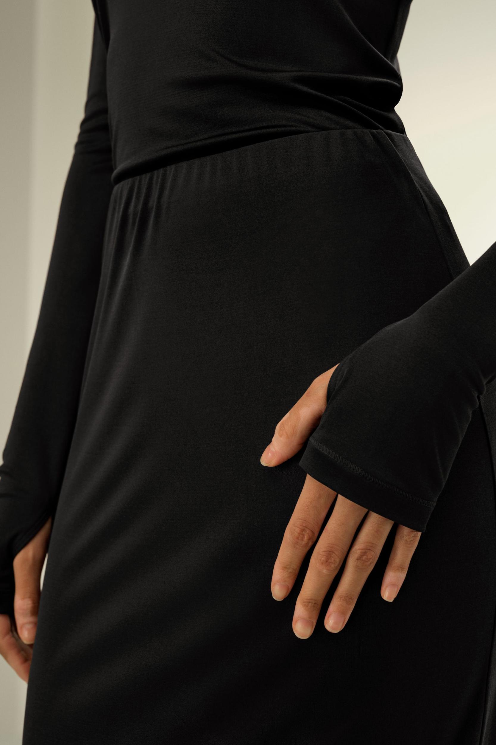 LILYSILK Womens Silk Midi Skirt | Black Pure Silk | Lightweight Knee-To-Calf Skirt 12 Product Image