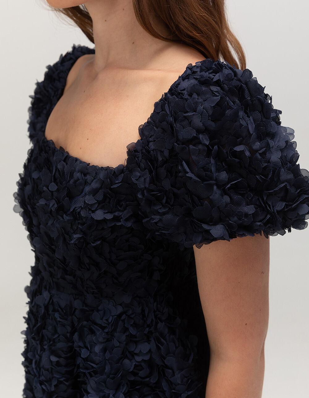 LULUS Rosette Womens Babydoll Dress - NAVY Product Image