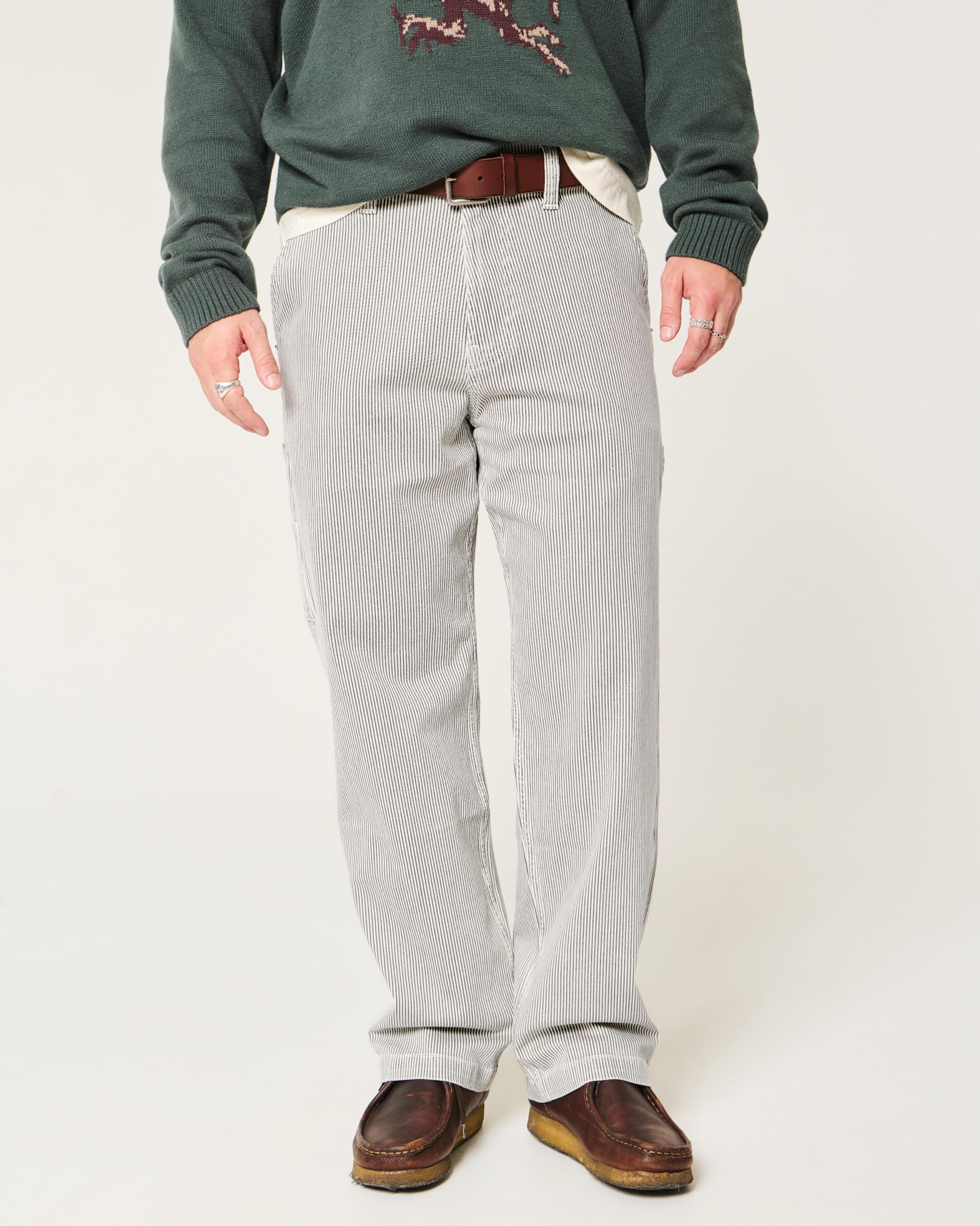 Railroad Stripe Baggy Painter Jeans Product Image