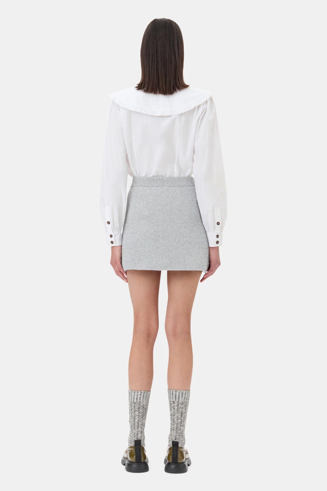 Silver Sparkle Mini Skirt Product Image