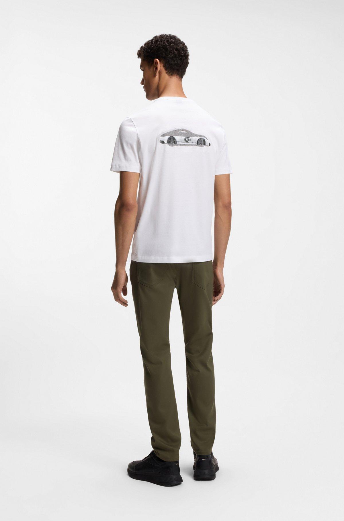 Porsche x BOSS mercerized-cotton T-shirt with rear graphics Product Image