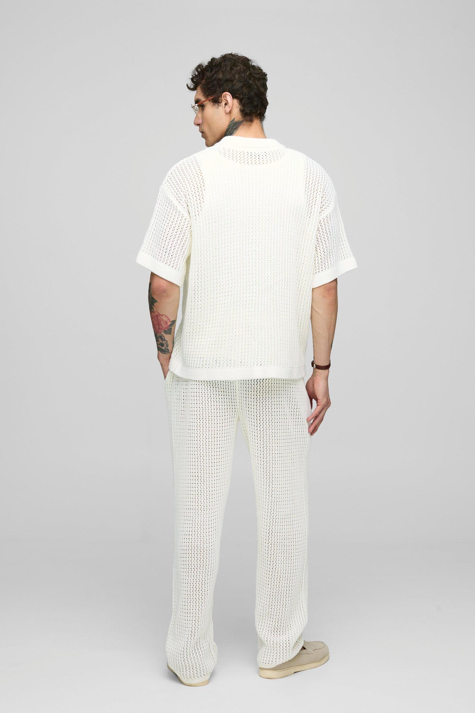 Oversized Revere Knitted Shirt & Relaxed Trouser Set | boohooMAN USA Product Image