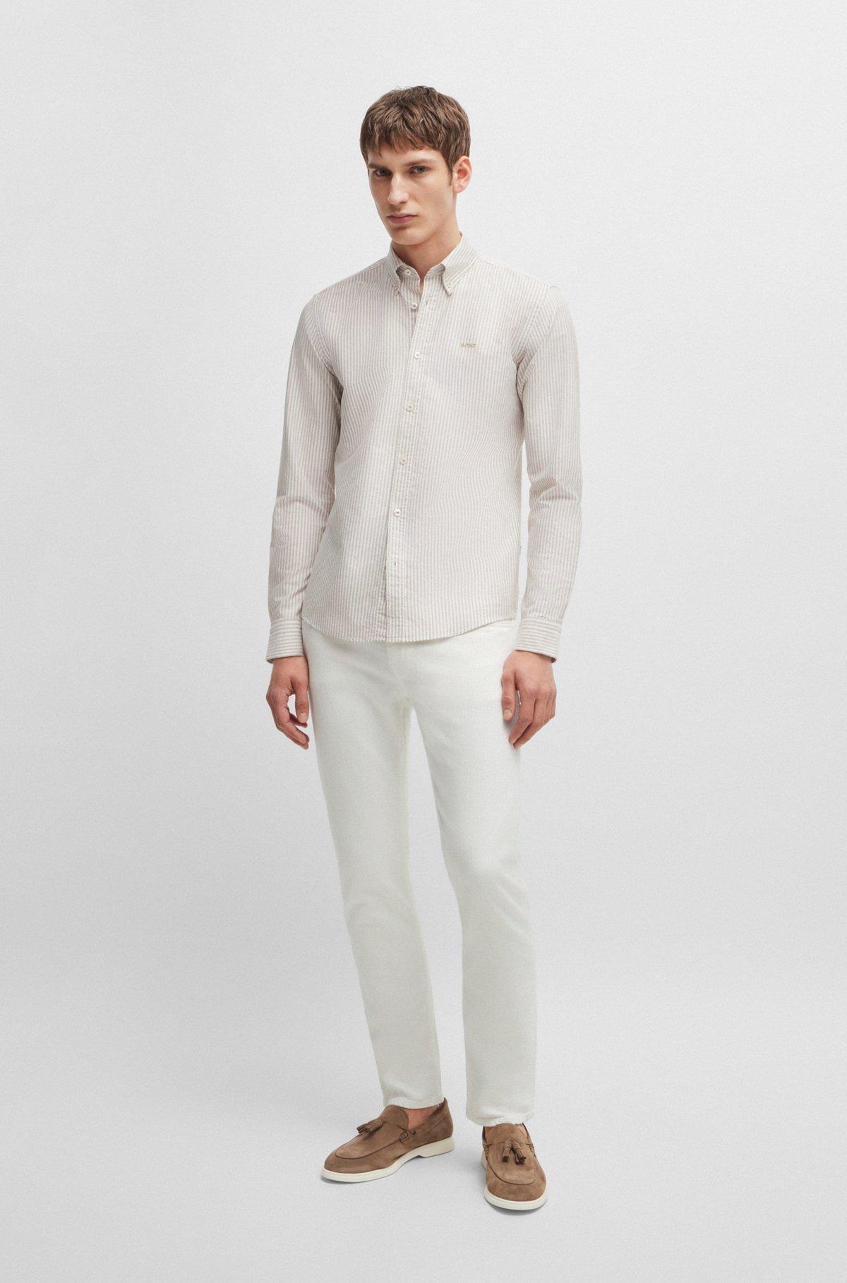 Slim-fit jeans in black mechanical-stretch denim Product Image