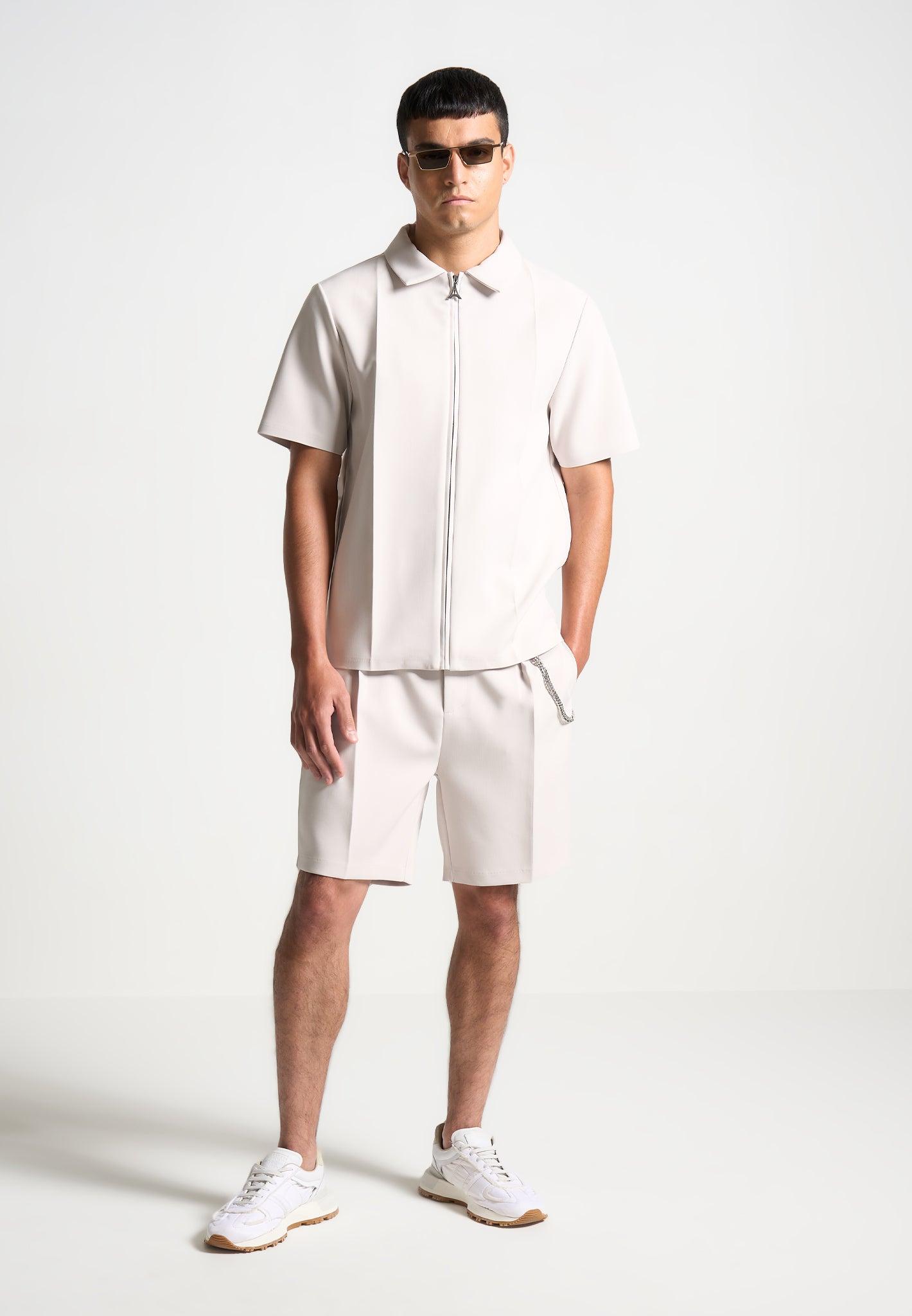 Tailored Shorts With Chain - Stone Male Product Image