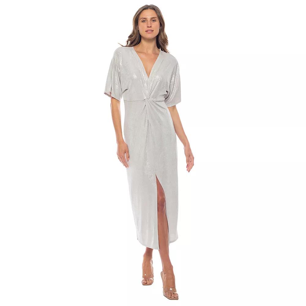 Women's Marina Foil Midi Wrap Dress,  Product Image