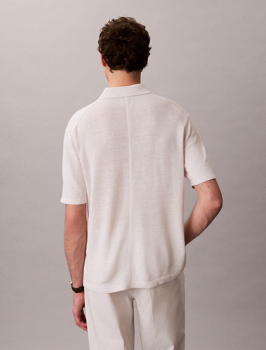 Linen Blend Polo Sweater Product Image
