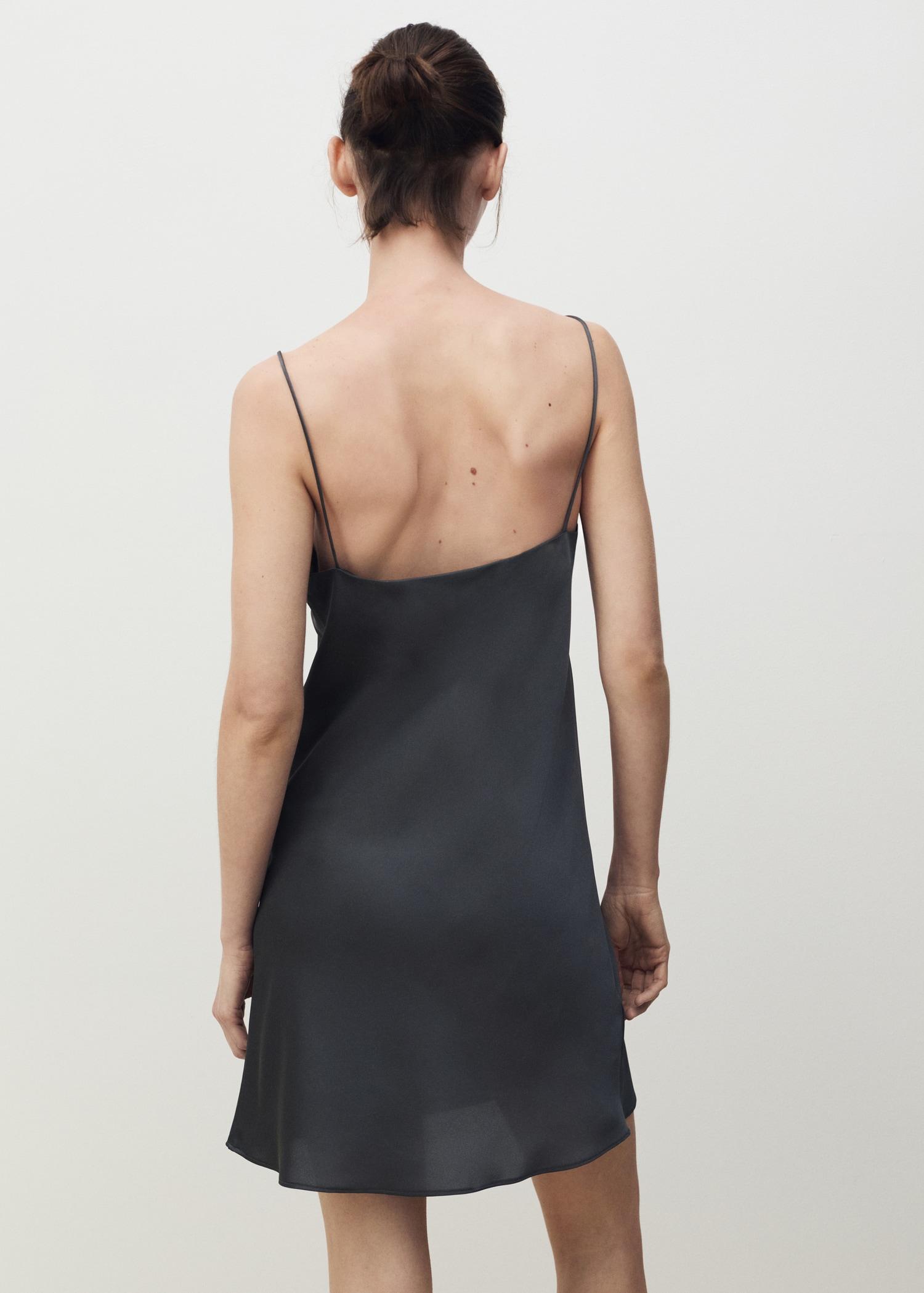 Satin nightgown with straps - Women | MANGO USA Product Image