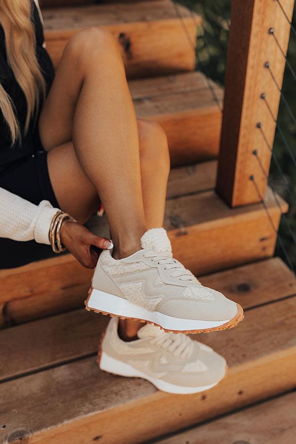 The Norah Sherpa Sneaker in Beige Product Image