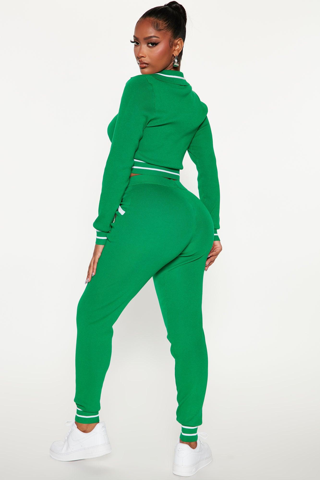 Stay With Me Sweater Pant Set  - Green Female Product Image