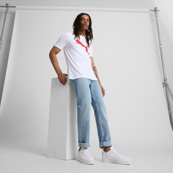 PUMA Essentials Big Cat Men's T-Shirt in White/For All Time Red Product Image