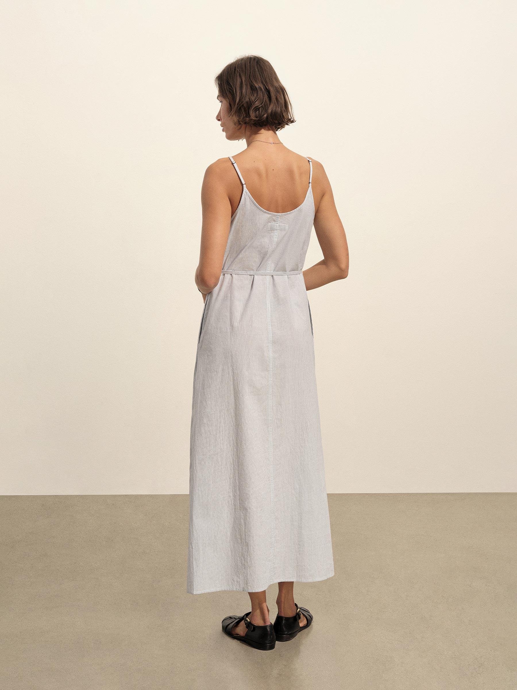 Pebble Beach Stripe Mainstay Cotton Maxi Slip Dress Product Image