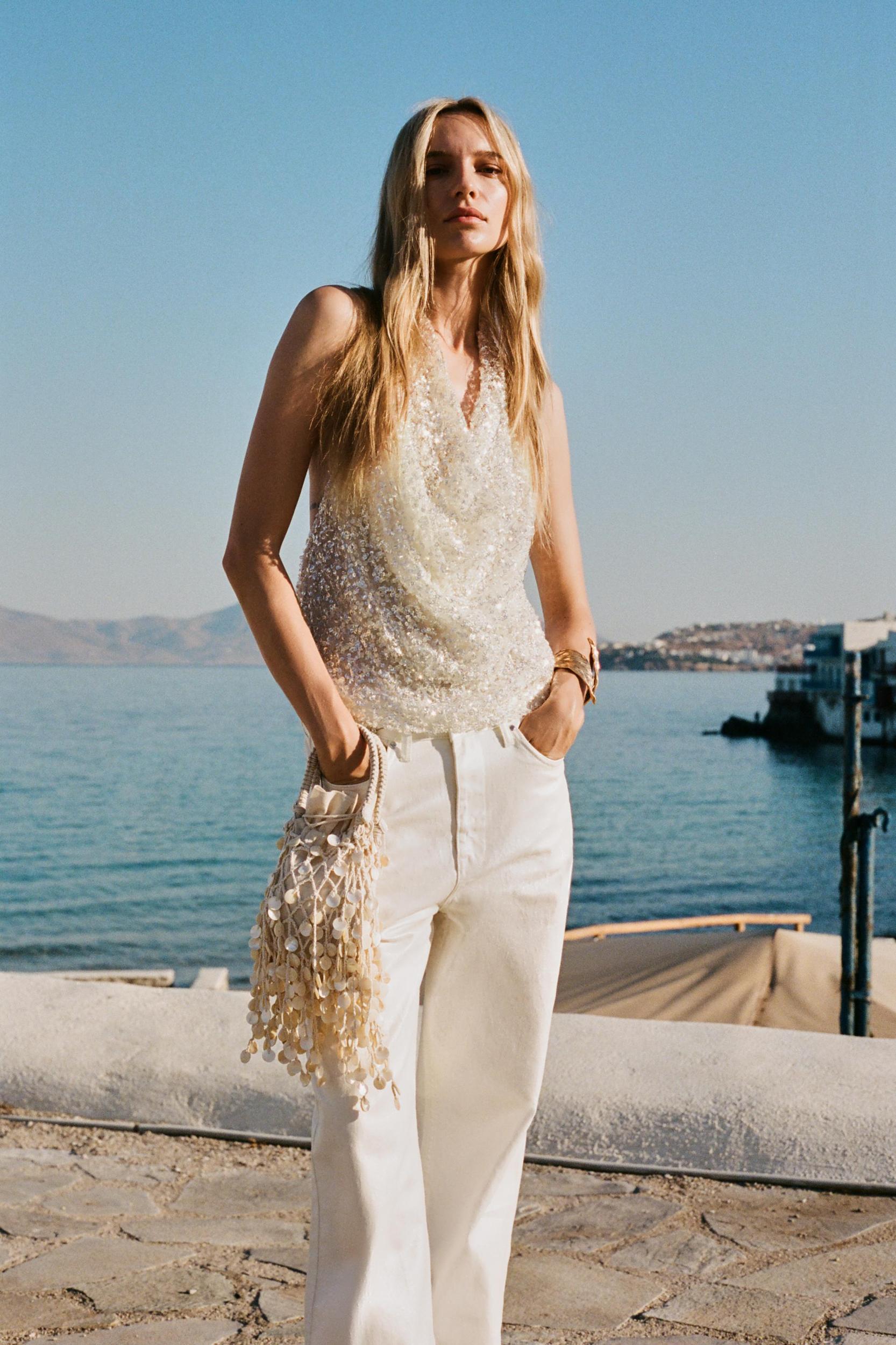 SEQUIN HALTER TOP Product Image