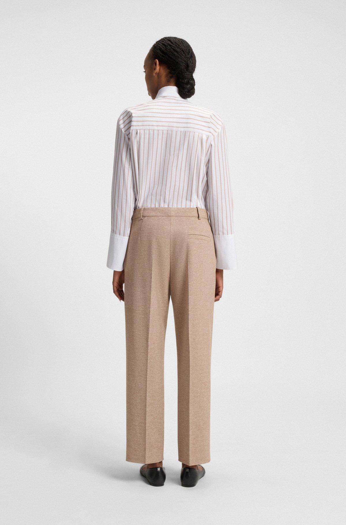 Striped blouse in cotton poplin with contrast trims Product Image