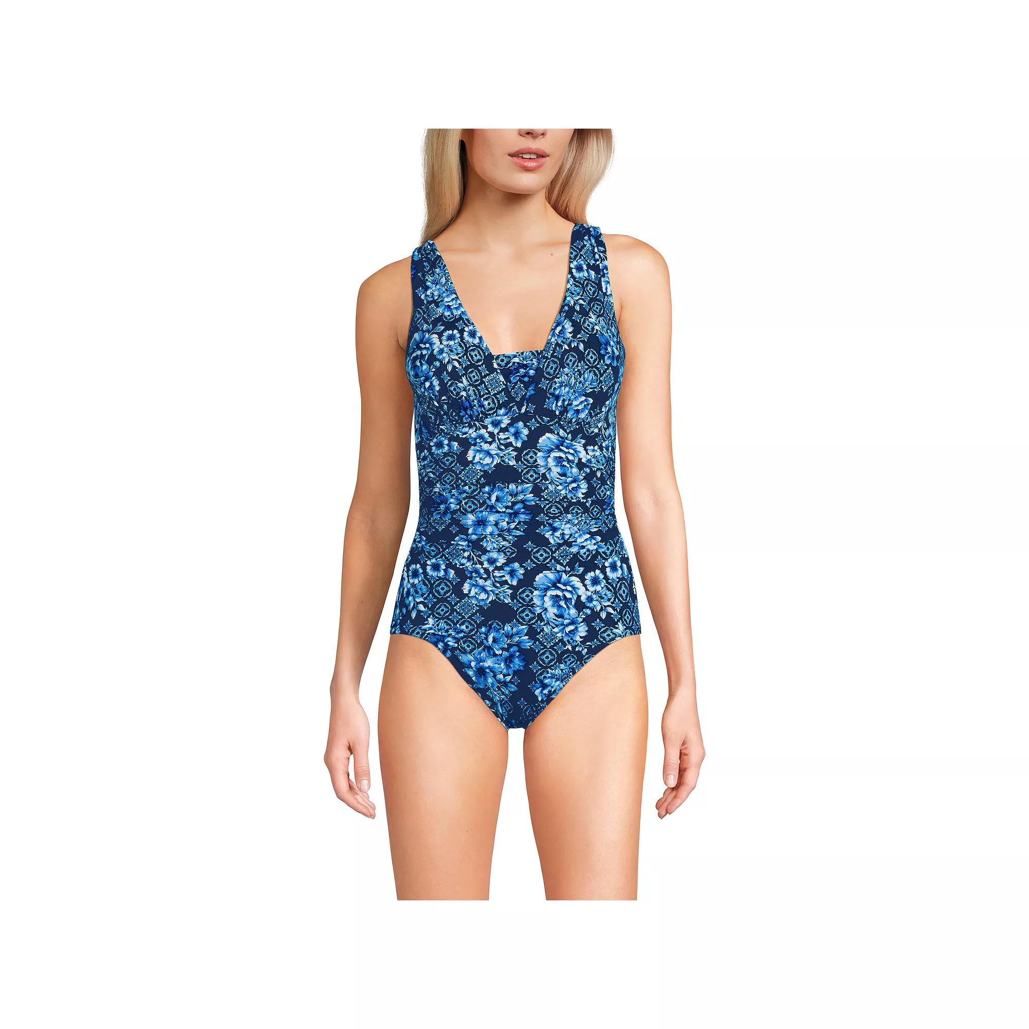 Women's Lands' End Grecian Slendersuit Tummy Control One-Piece Swimsuit,  Product Image