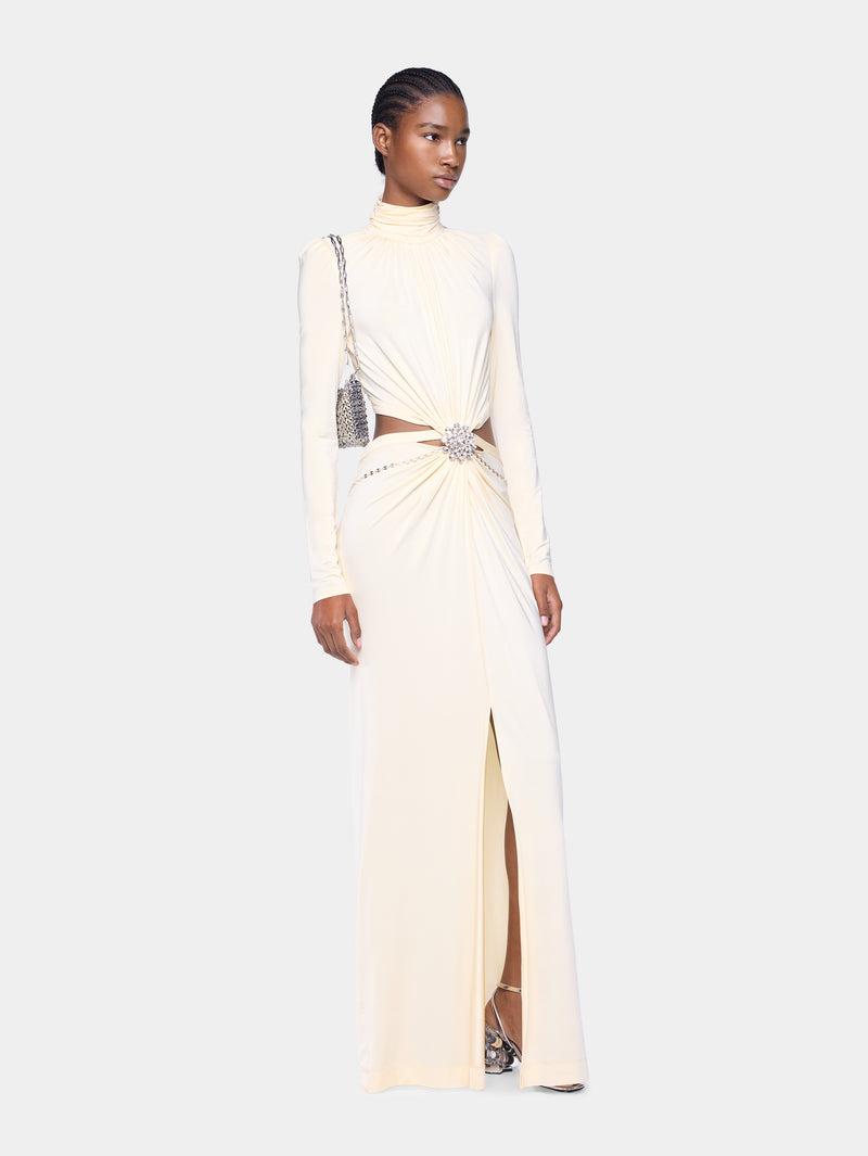 CREAM LONG DRESS IN JERSEY Product Image