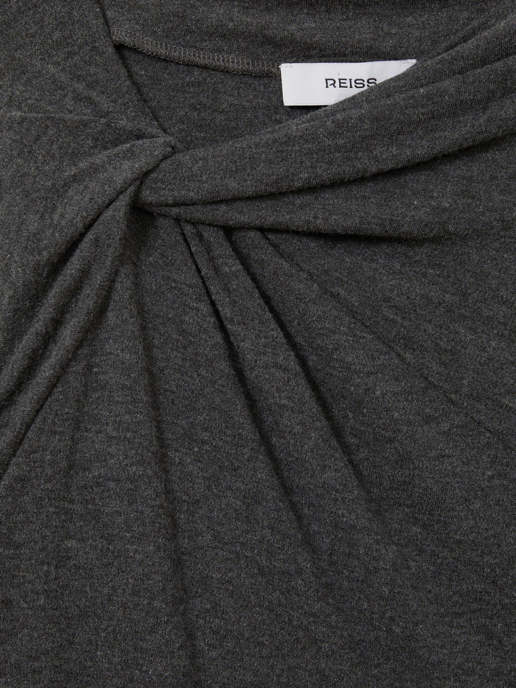 Knitted Twist Detail Mini Dress in Grey Product Image