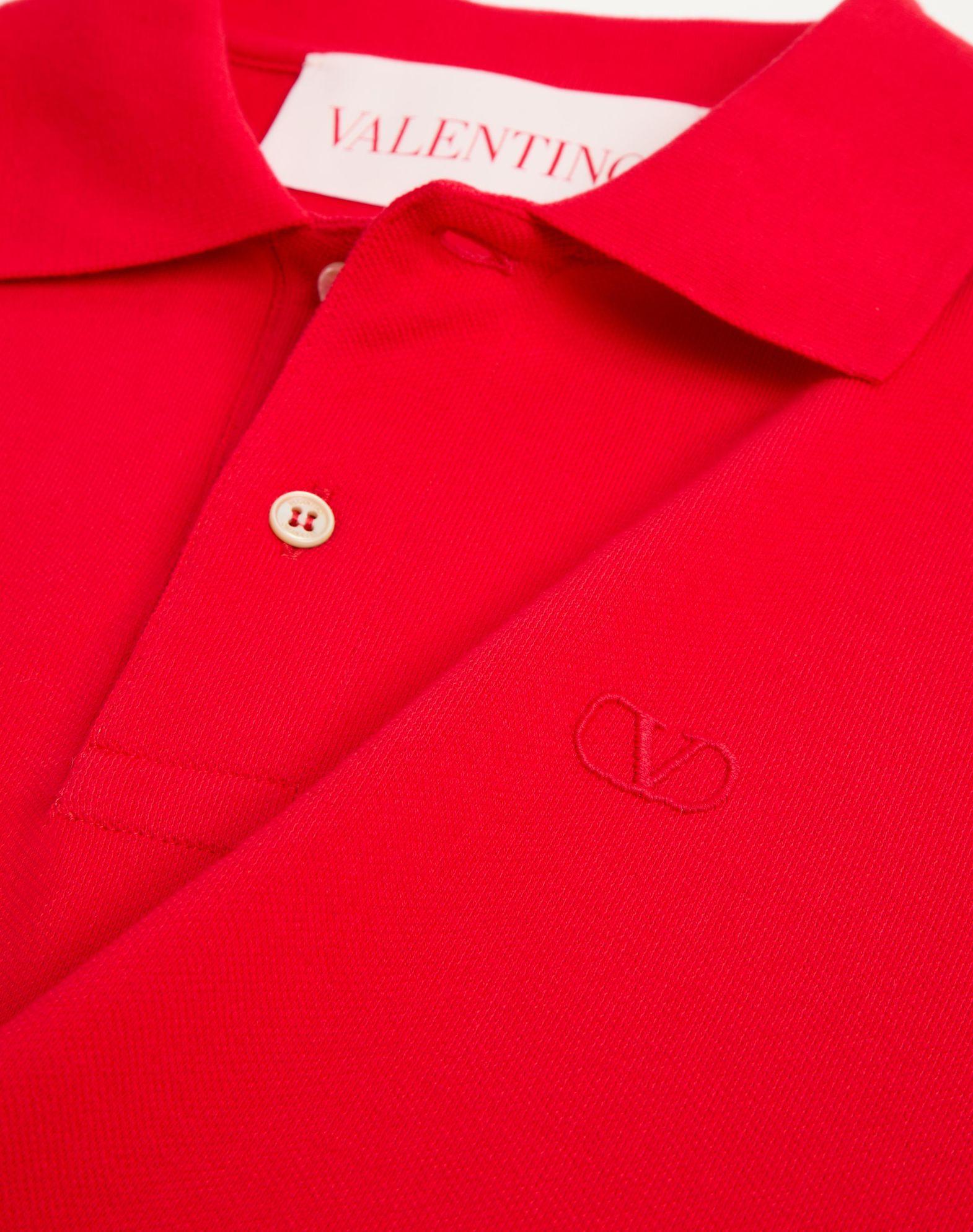 Cotton Piqué Polo Shirt With Vlogo Embroidery Product Image