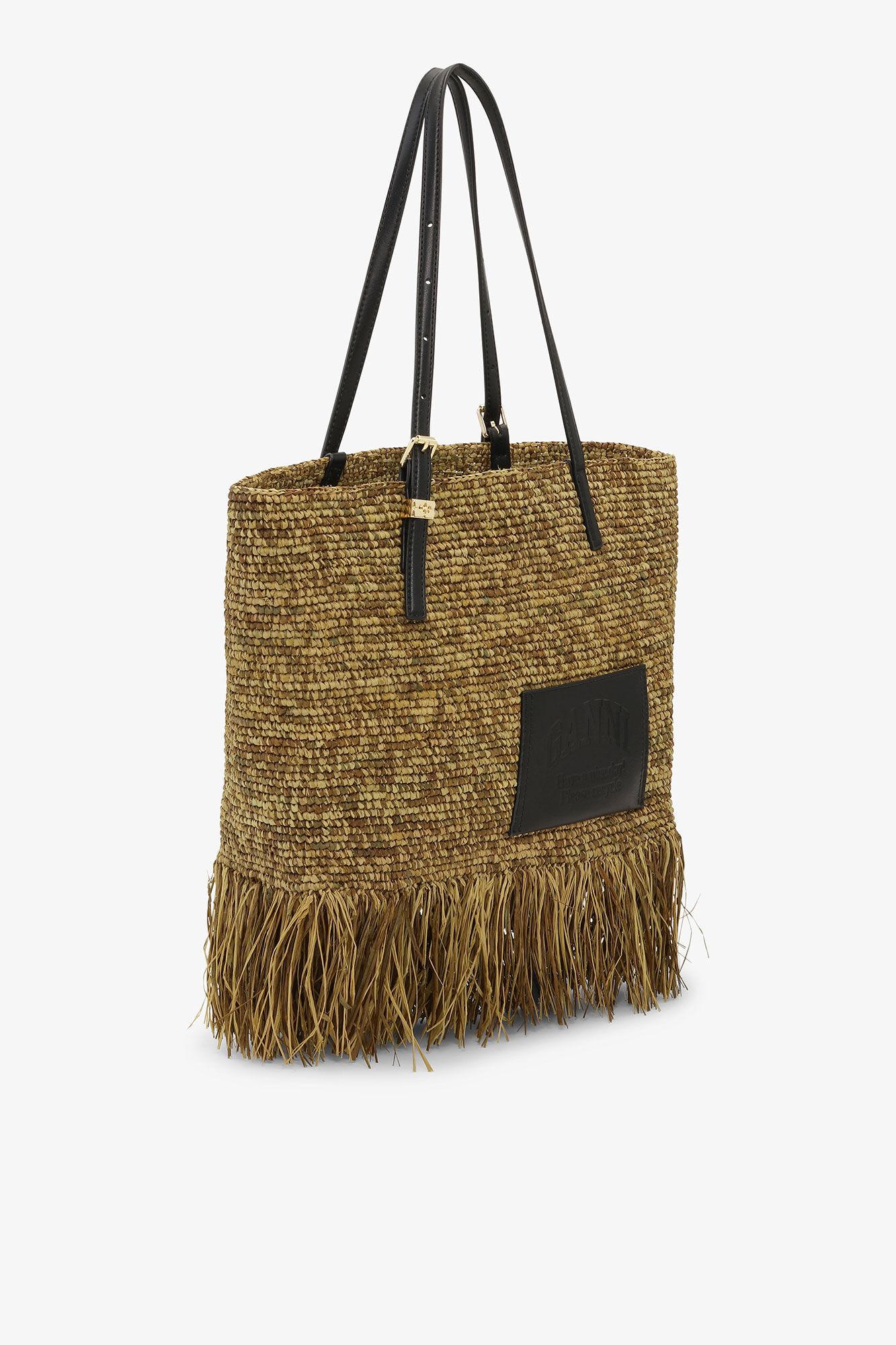 Raffia Tote Fringes Bag Small Product Image
