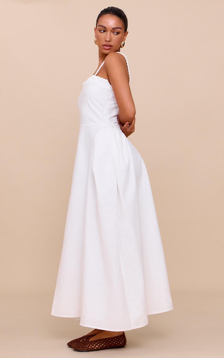 White Braided V Waist Midaxi Dress Product Image