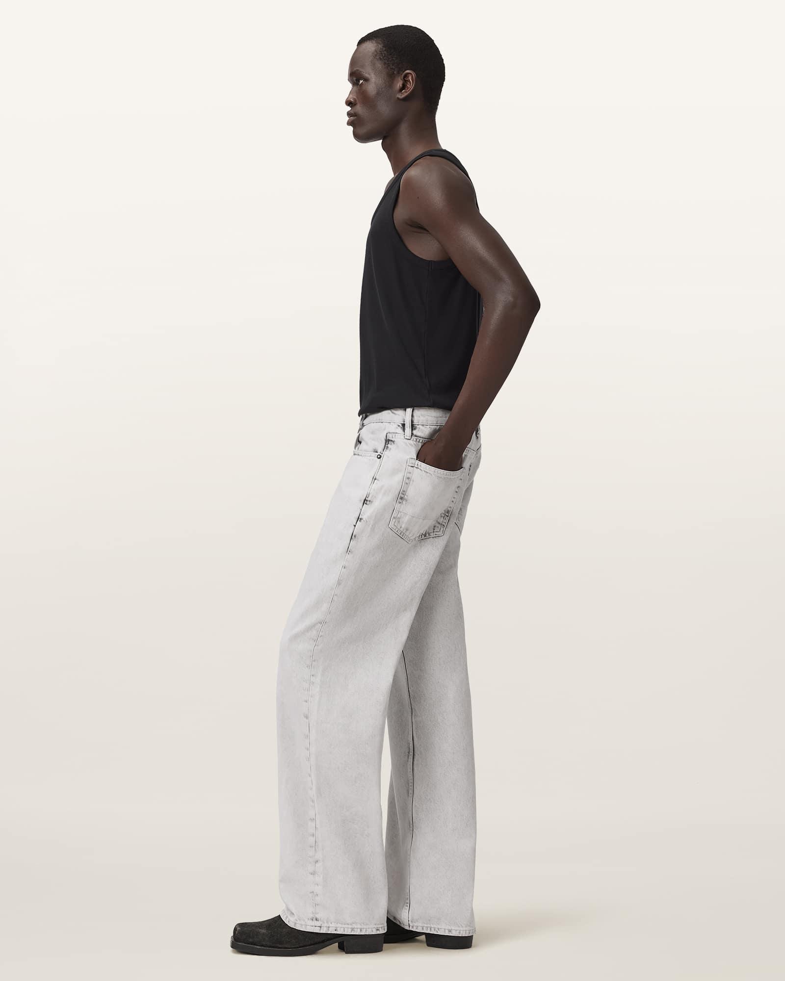 Lenny Wide Leg Denim Jeans Bleached Grey | ALLSAINTS US Product Image