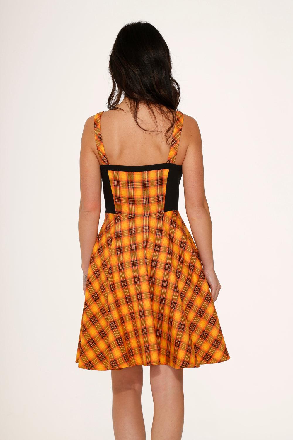 Orange Plaid Swing Dress Product Image