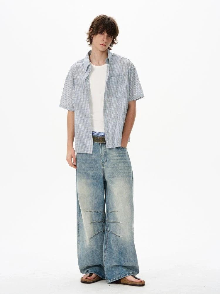 RT No. 18130 PLAID BUTTON-UP SHIRT Product Image