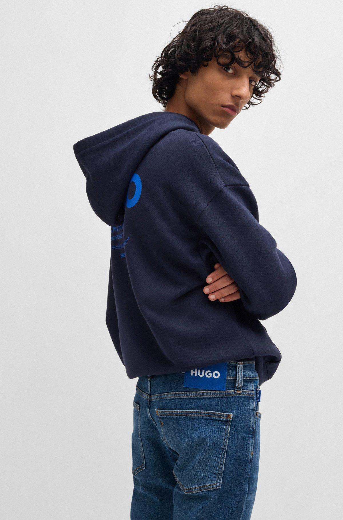 Extra-slim-fit jeans in navy stonewashed stretch denim Product Image