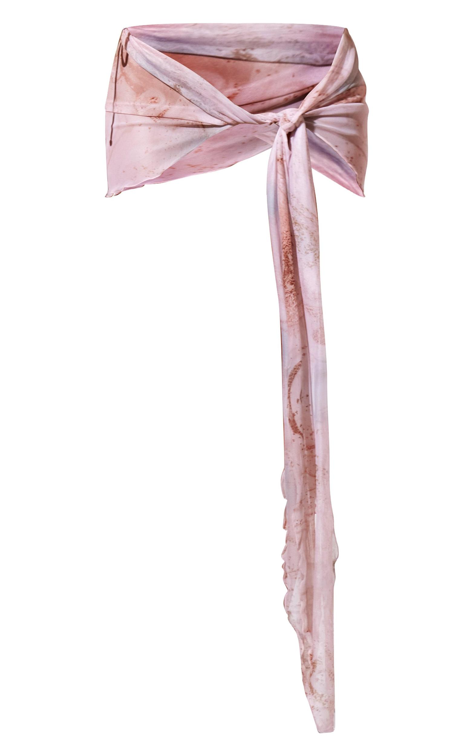 Pink Multi Print Cropped Mesh Beach Sarong Product Image