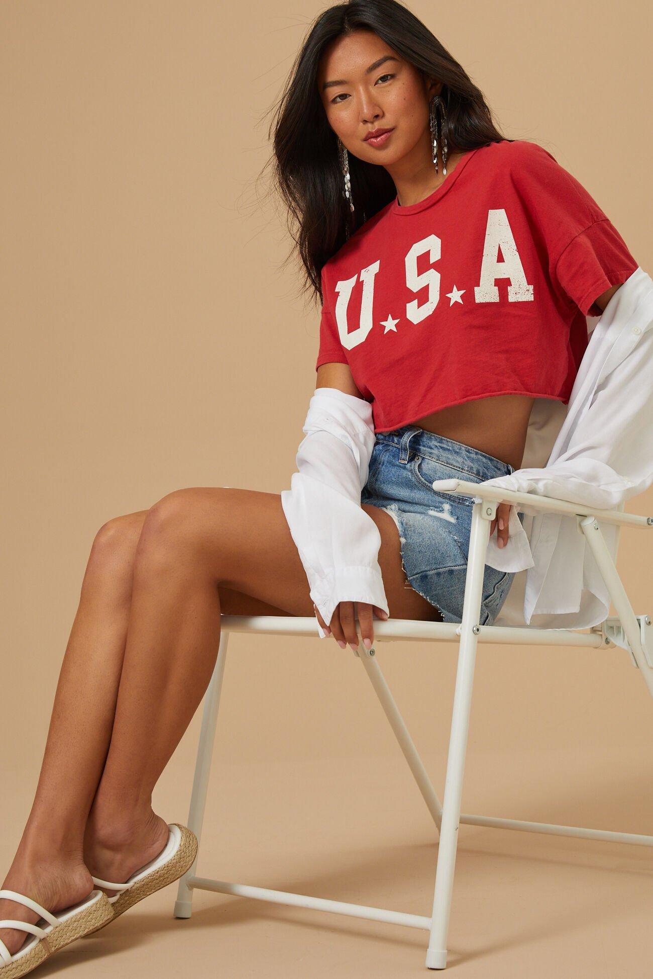 USA Cropped Graphic Tee Product Image