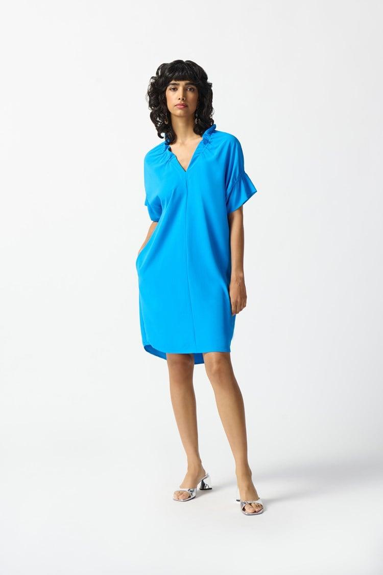 Woven Straight Dress - French Blue Product Image