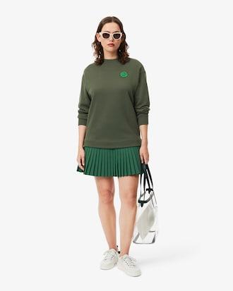 Blended Fabric Pleated Sweatshirt Dress Product Image