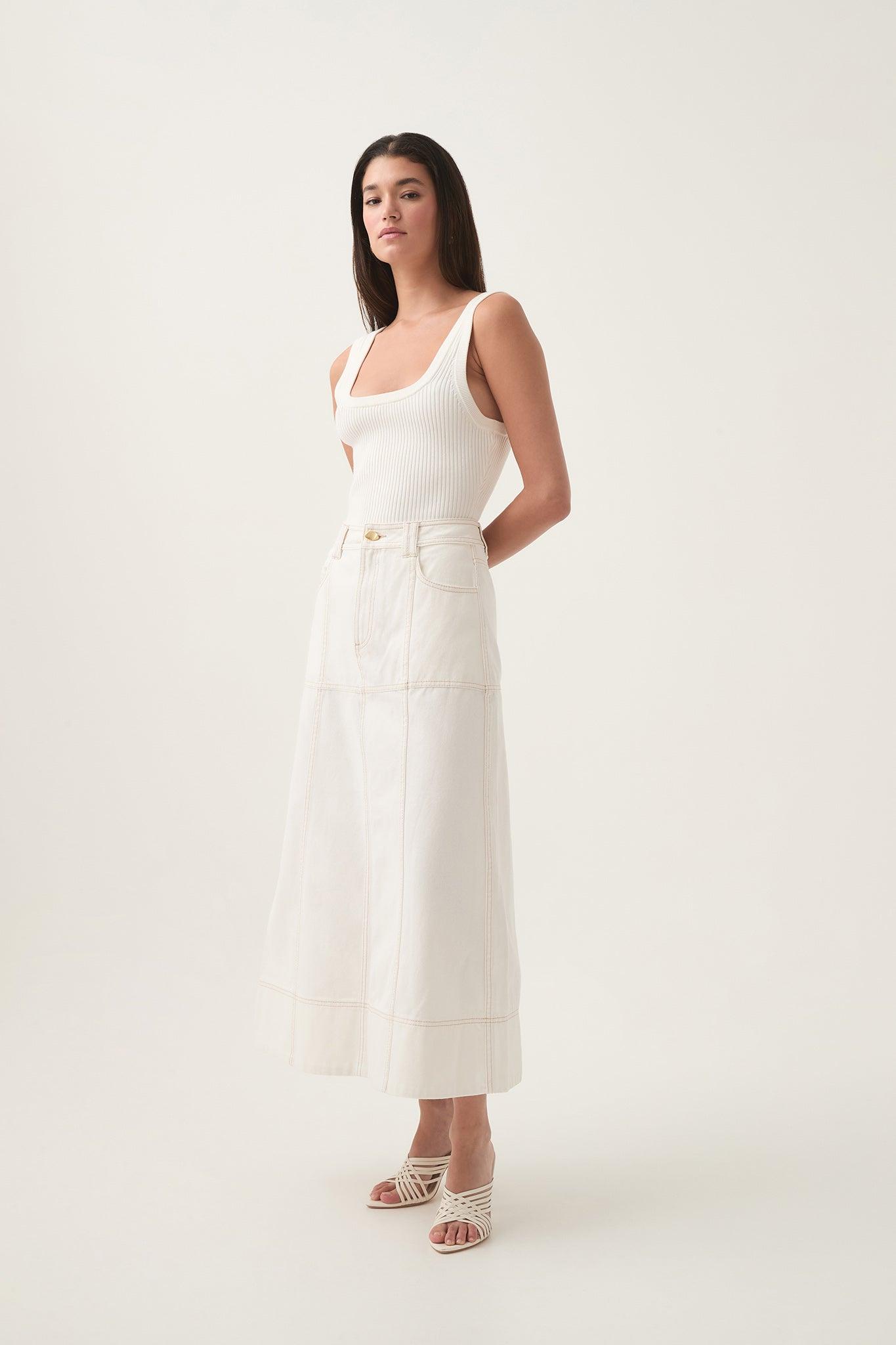 Emilie Denim Midi Skirt Product Image