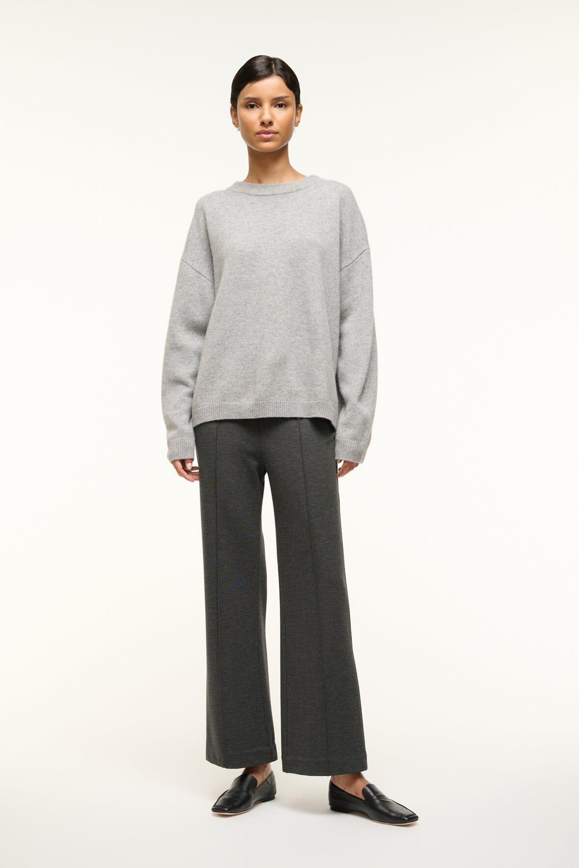 SERRANO CASHMERE RELAXED CREW | HEATHER GREY Product Image