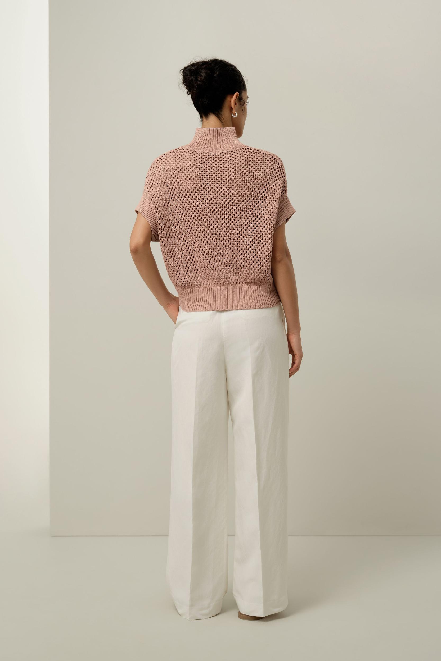 Toscana Pointelle Knit Half-Zip Sweater Product Image