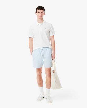 Mid Length Striped Textured Swim Trunks Product Image