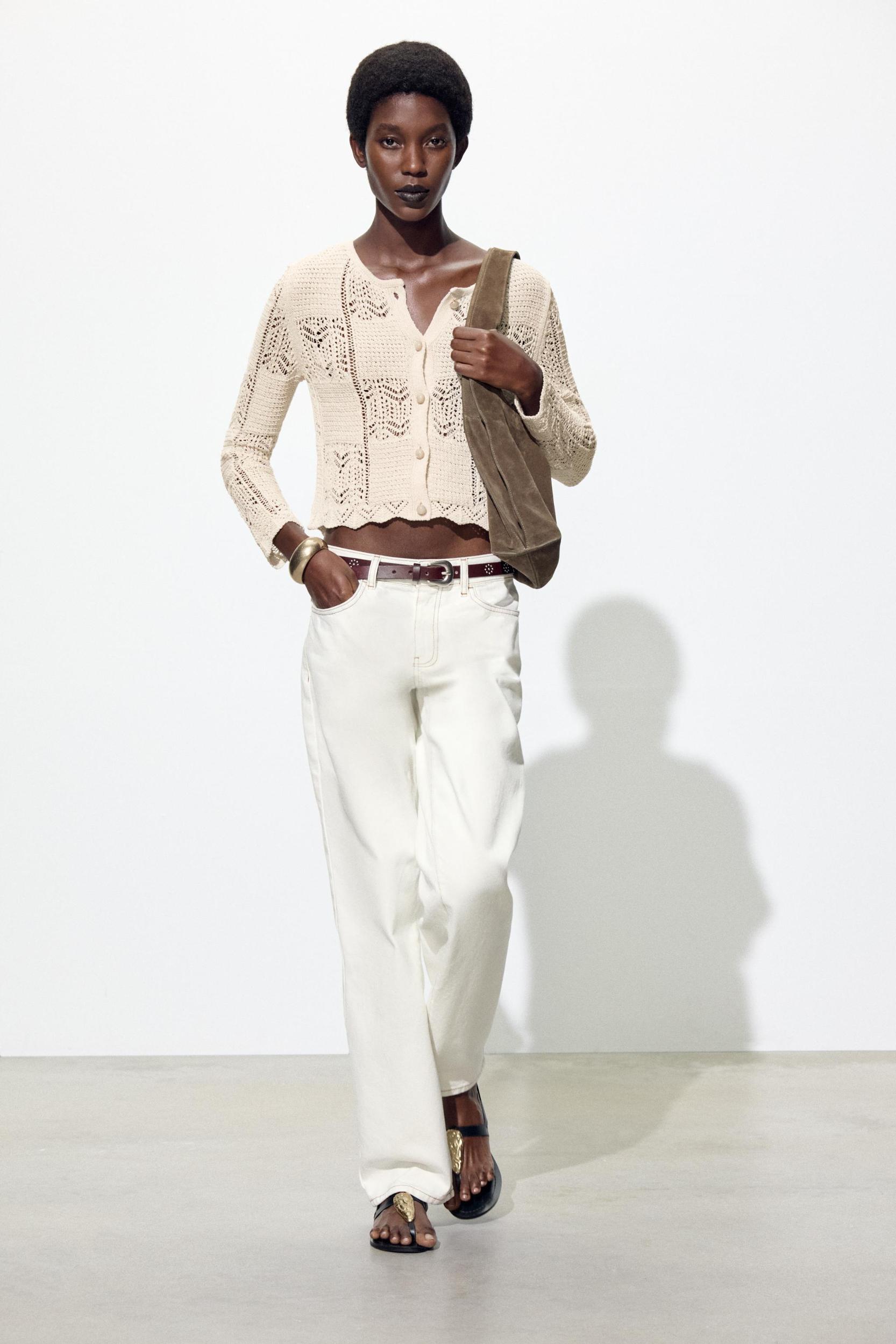 POINTELLE KNIT CARDIGAN Product Image