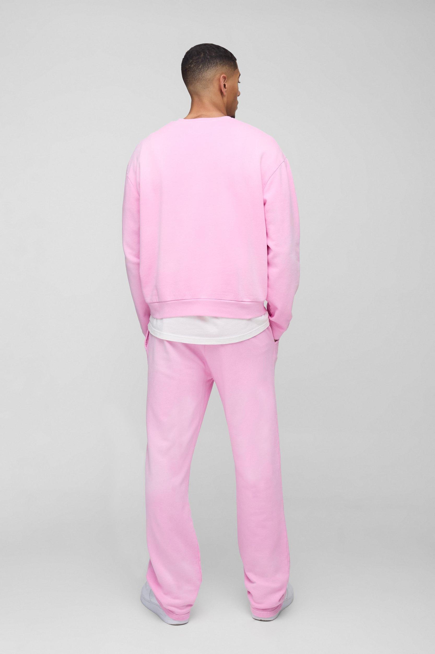 Oversized Boxy Spray Wash Ofcl Printed Sweat Tracksuit | boohooMAN USA Product Image