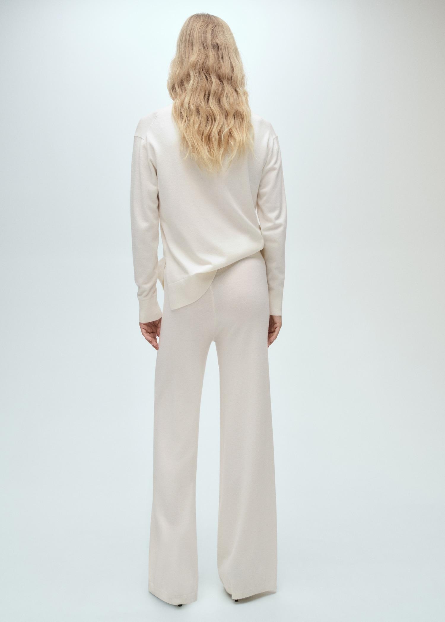 Fine-knit wideleg trousers - Women | MANGO USA Product Image