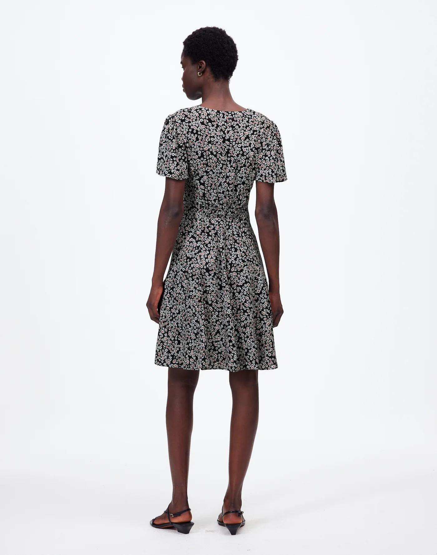 Flutter-Sleeve Mini Dress in Floral Product Image