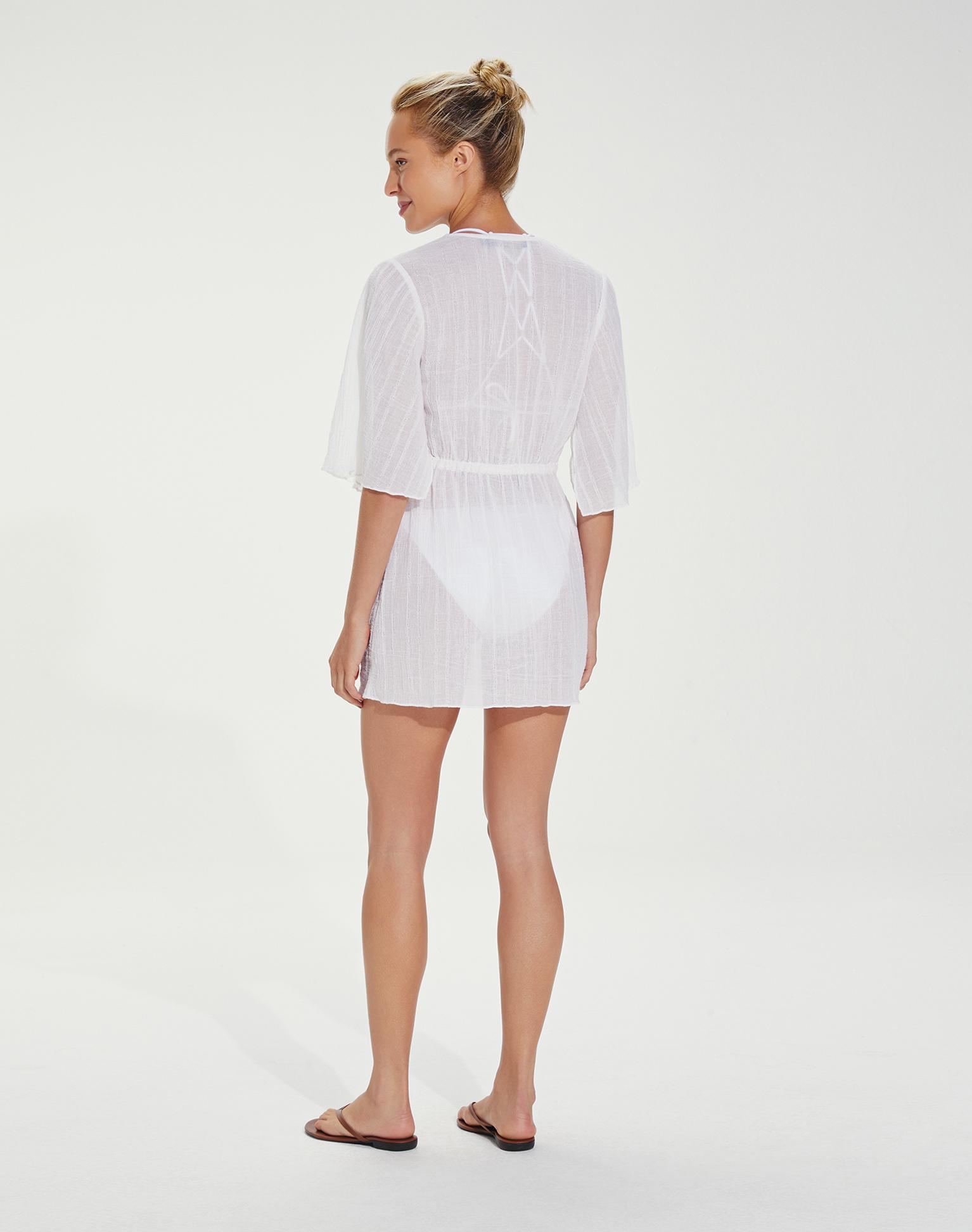 Malia Short Caftan - White Product Image