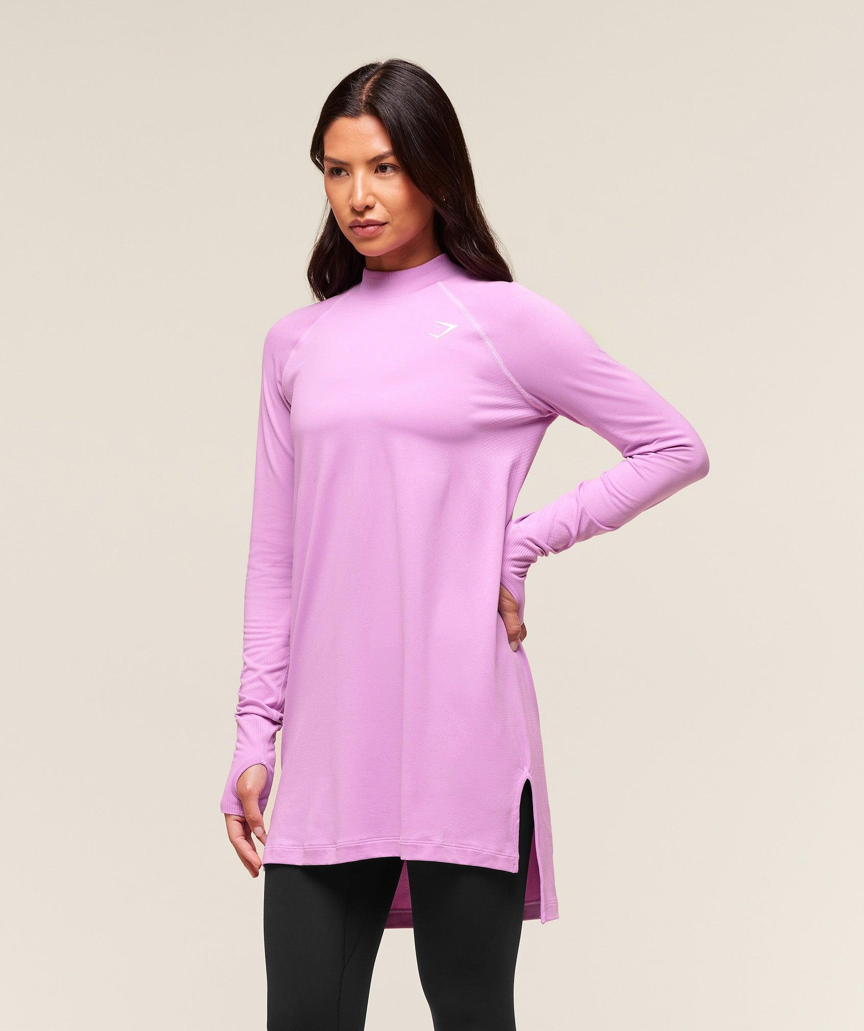 Gymshark Vital Long Line Top - Sour Pink Marl Female Product Image