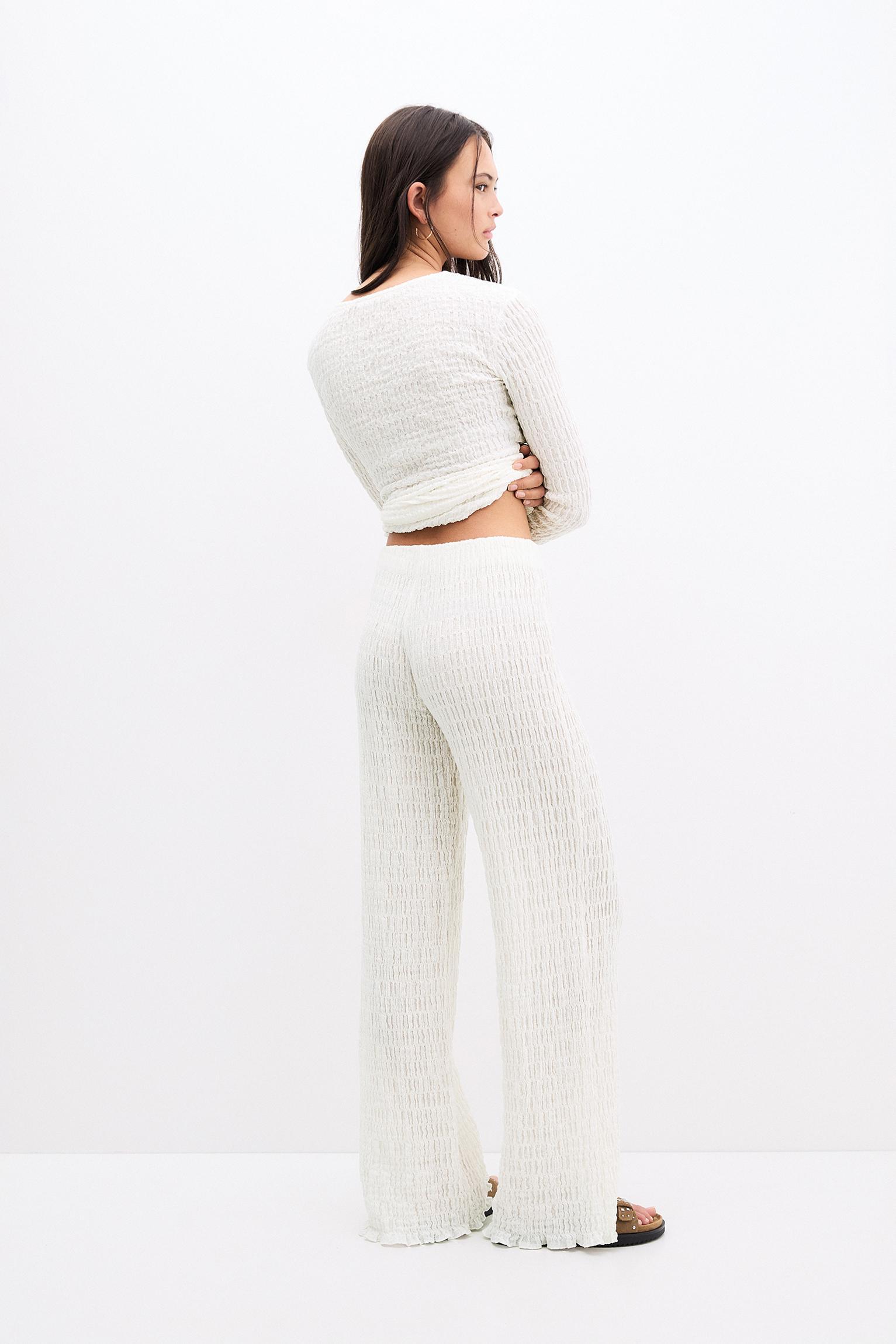 Wide leg pants in creased fabric Product Image