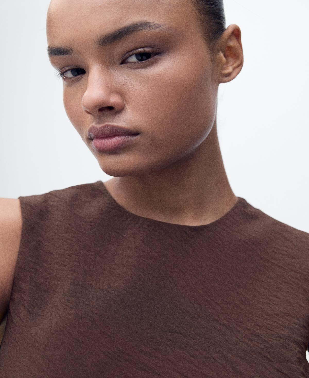 Midi-dress with puffed hem - Women | MANGO USA Product Image