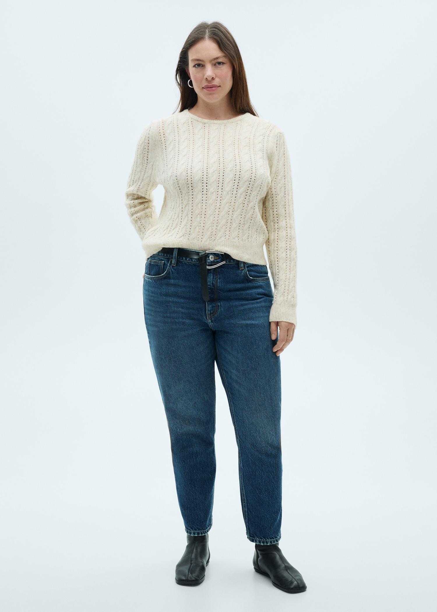 Braided sweater with openwork details - Women | MANGO USA Product Image