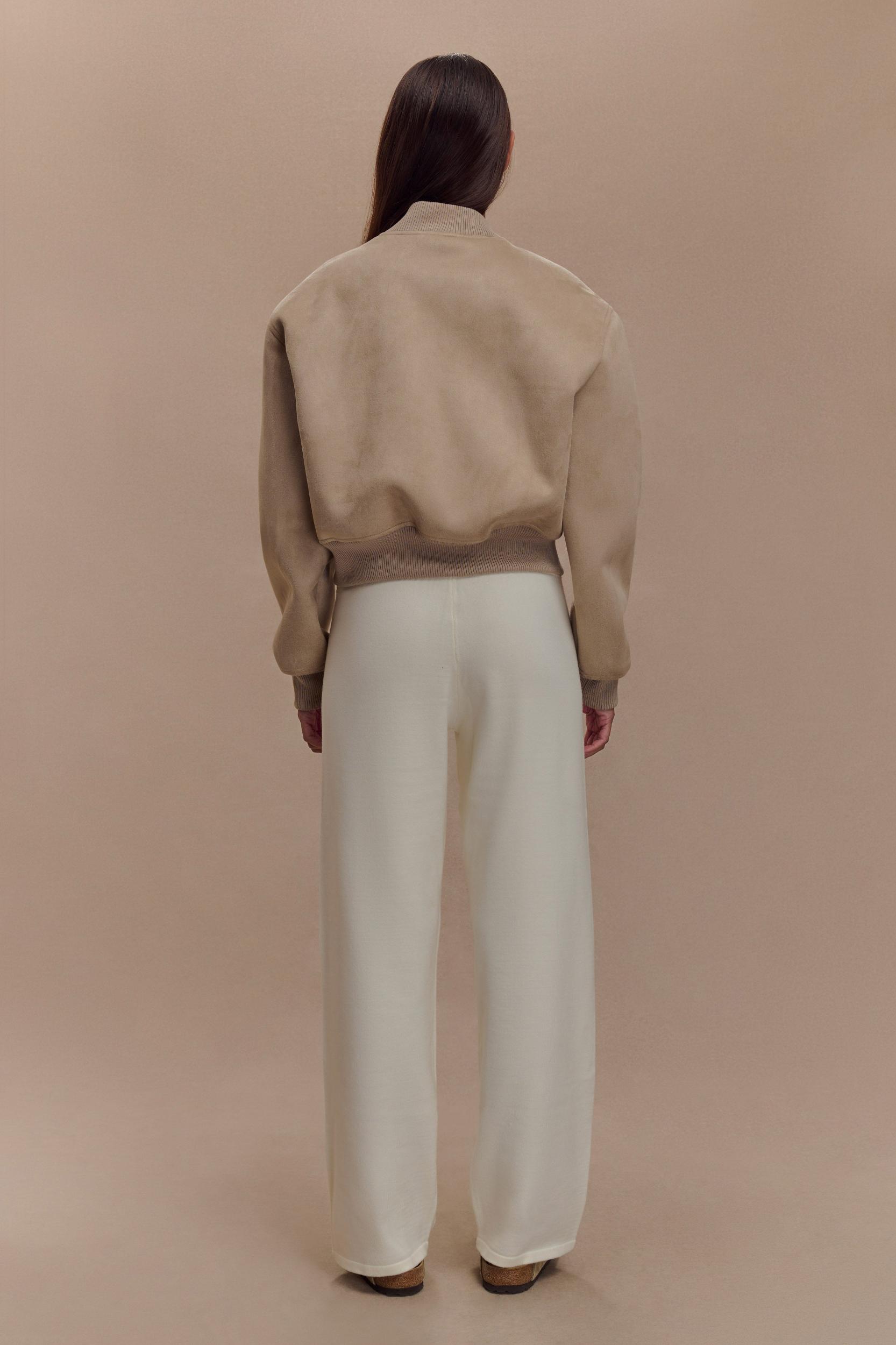 Rudy Suede Bomber Jacket - Sand Product Image