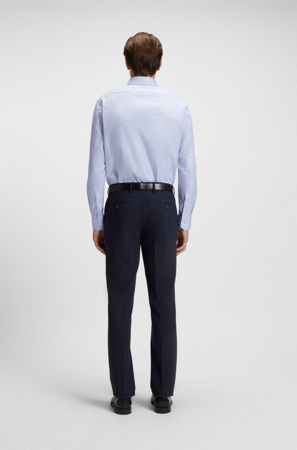 Regular-fit shirt in structured cotton Product Image