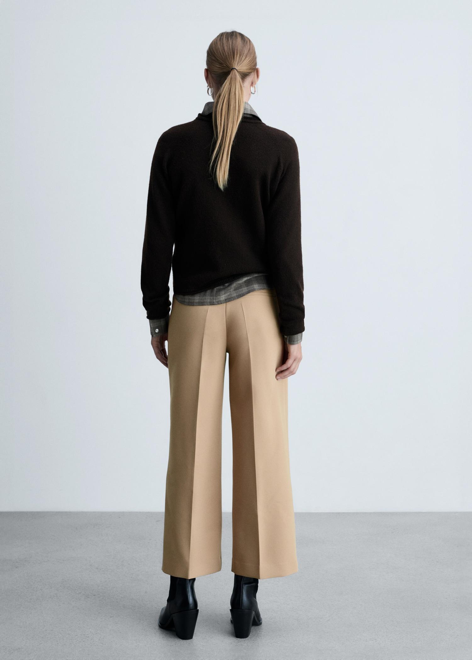 Wide-leg pleated pants - Women | MANGO USA Product Image