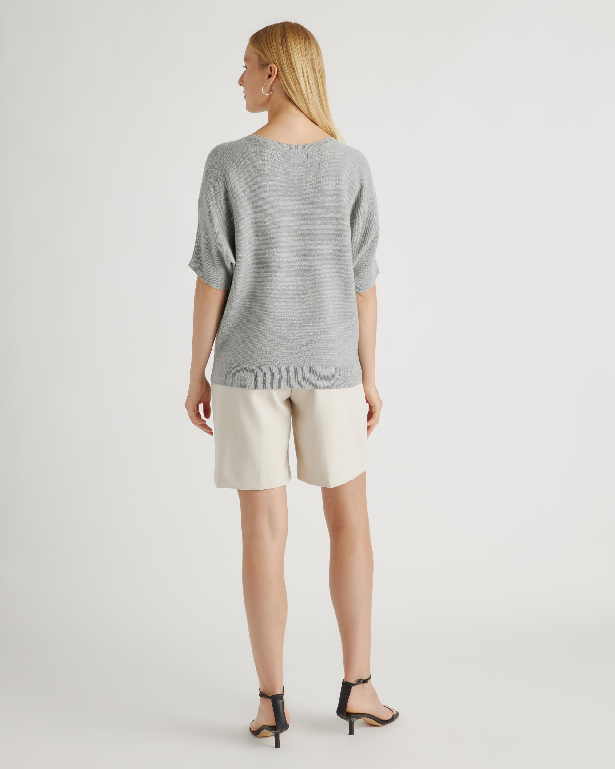 Quince | Women's Lightweight Cotton Cashmere Link-Stitch Dolman Sweater Size XL Product Image
