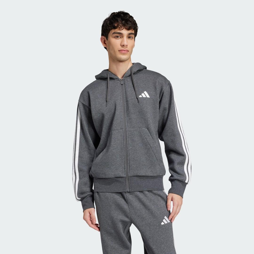 Essentials 3-Stripes Fleece Hoodie Product Image
