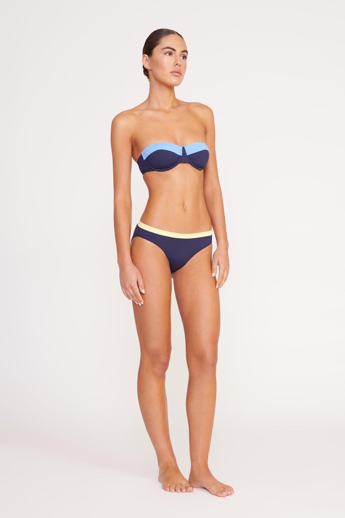 JO BALCONETTE BIKINI TOP | NAVY COLORBLOCK Product Image
